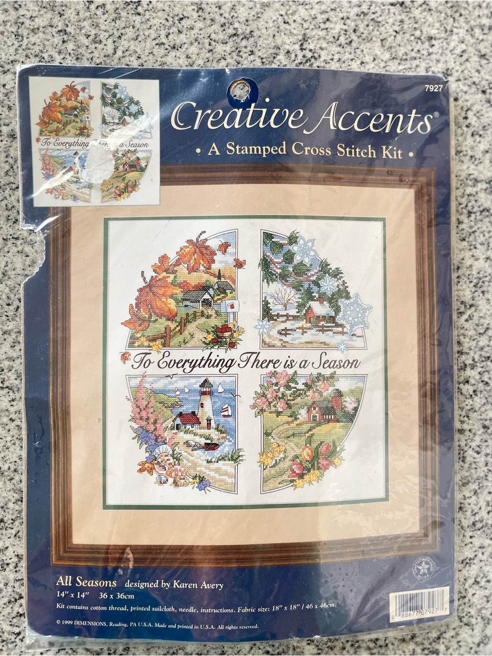Dimensions Creative Accents Stamped Cross Stitch Kit All Seasons Karen Avery New